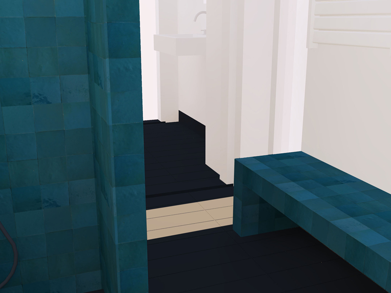 small badkamer ontwerp spa architectuur tegels