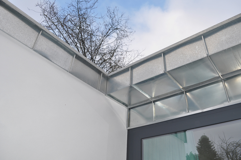 detail zink dakrand ontwerp uitbouw woning architectuur zink dakrand gevel